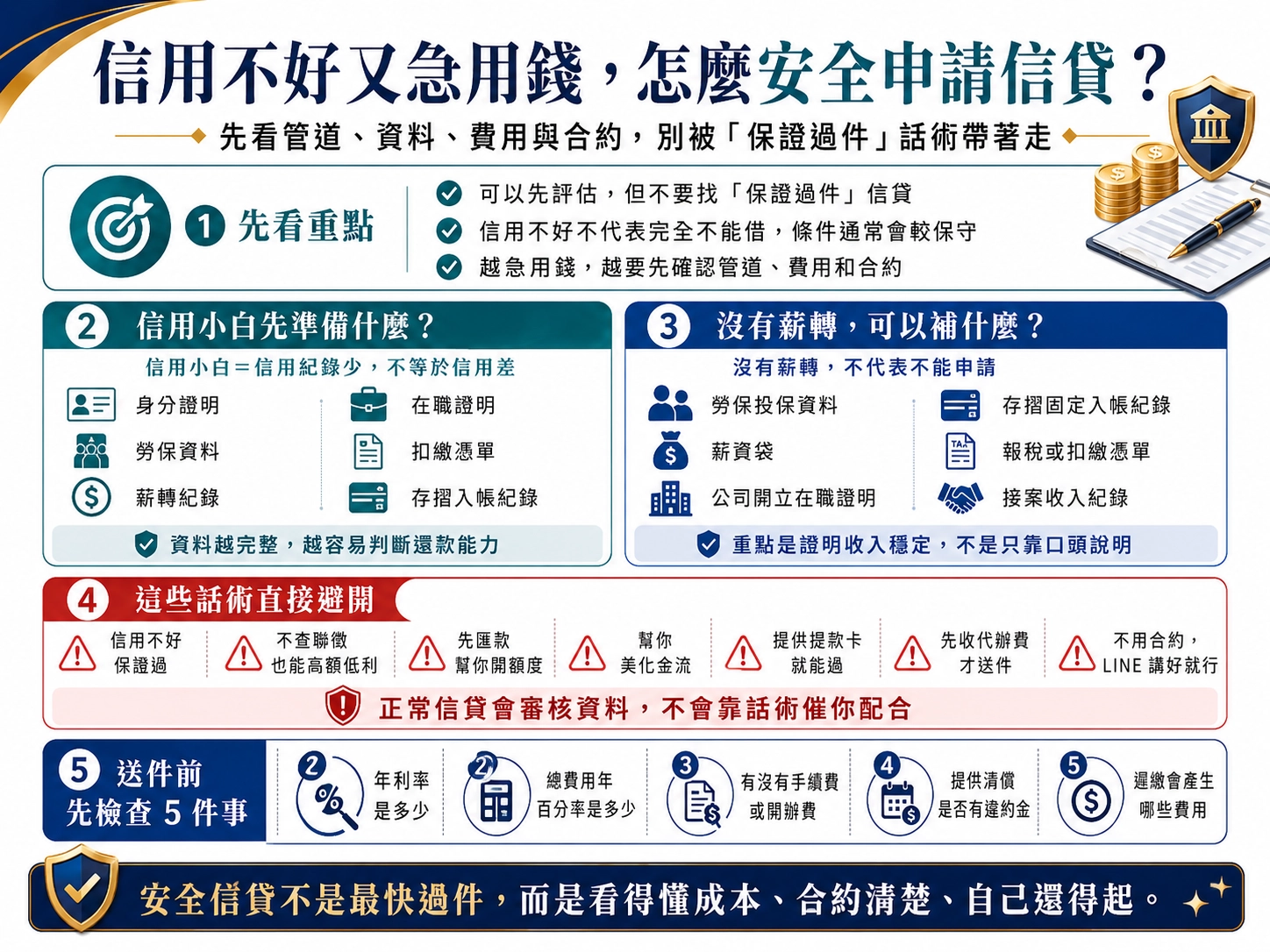 信用不好又急用錢，還能怎麼安全申請信貸？