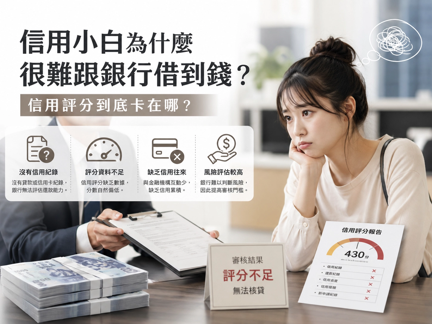 信用小白為什麼很難跟銀行借到錢？信用評分到底卡在哪？