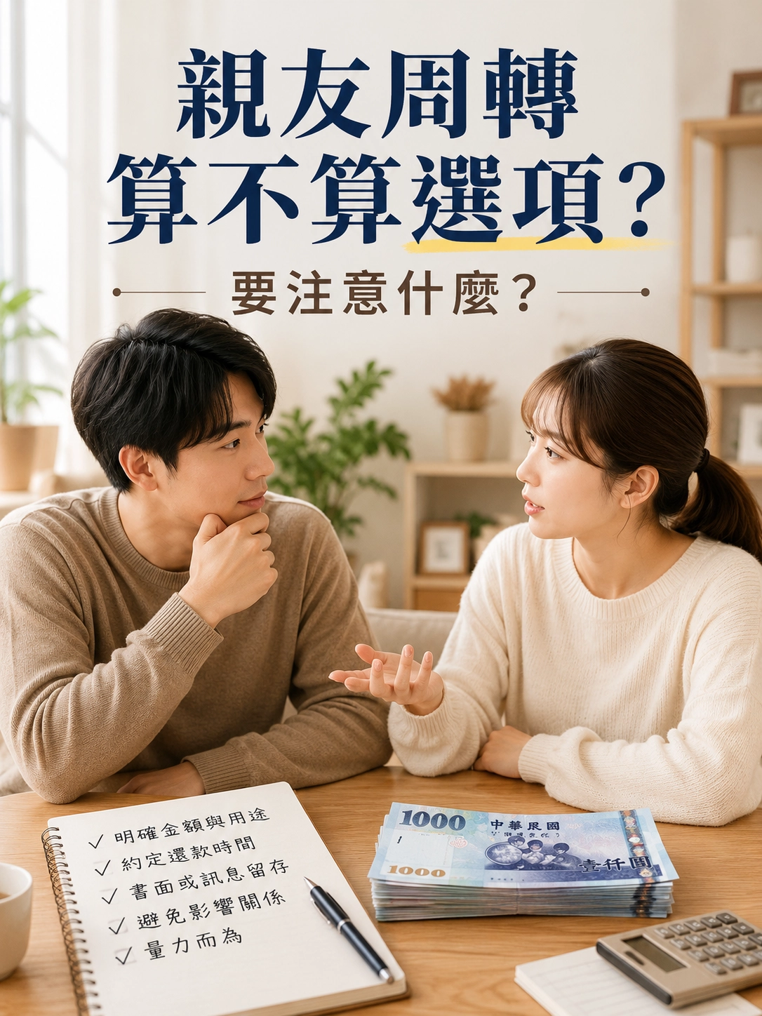 親友周轉算不算選項？要注意什麼？