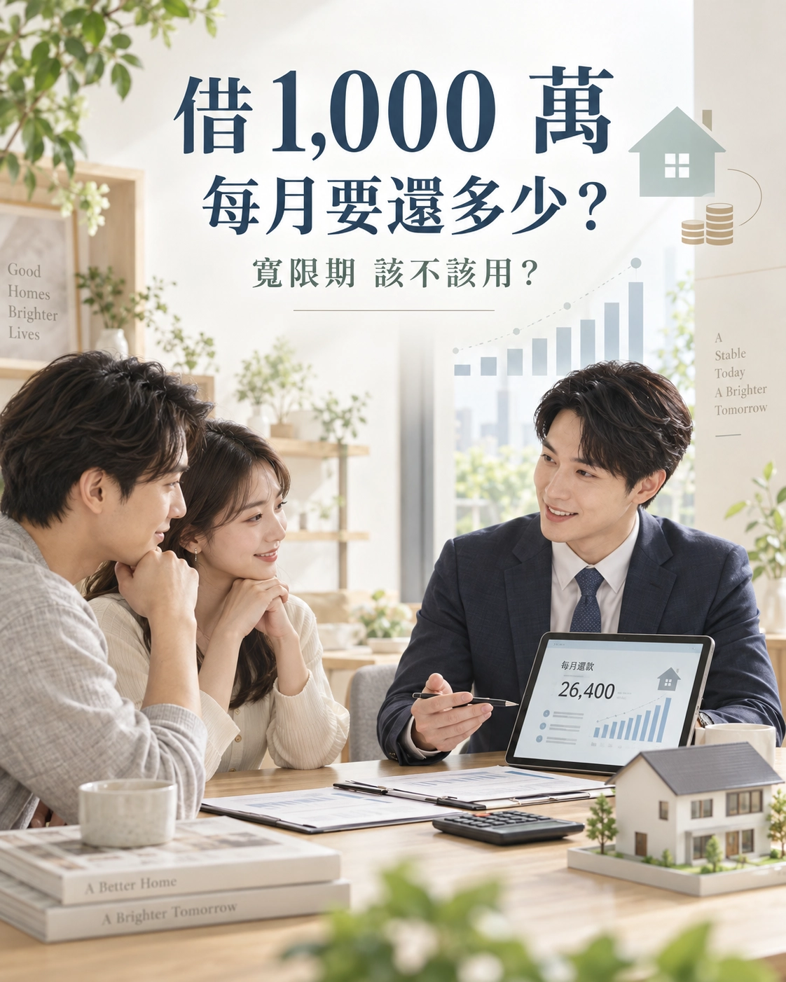 借 1,000 萬每月要還多少？寬限期到底該不該用？