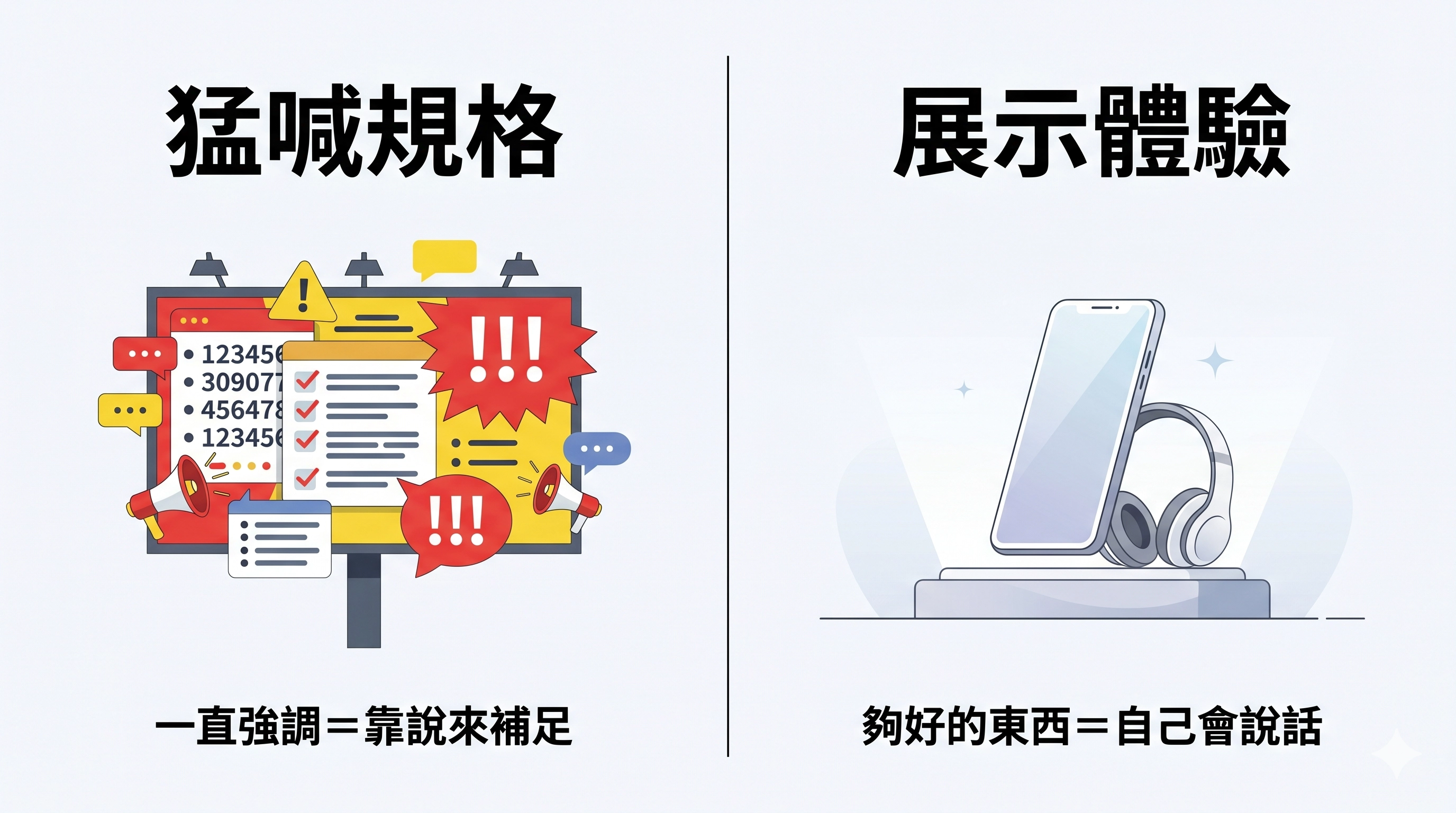 猛喊規格 vs 展示體驗，真正的實力不需要自誇