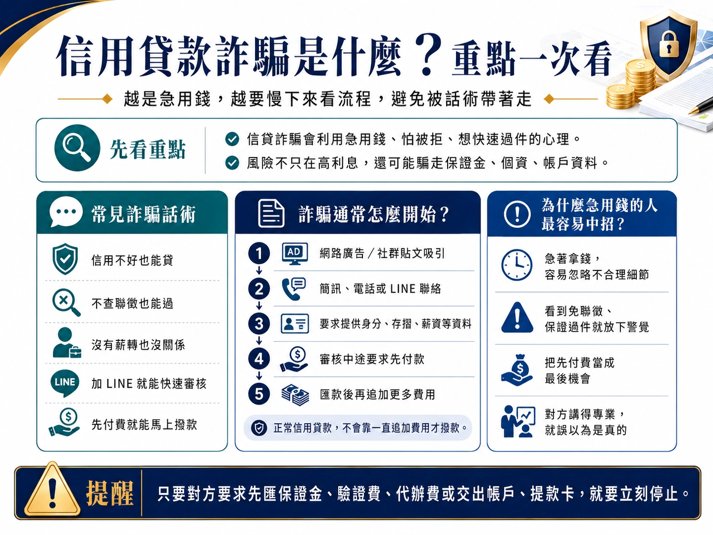 信用貸款詐騙是什麼？為什麼急用錢的人最容易中招？